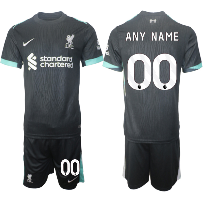Men 2024-2025 Club Liverpool away Black customized Soccer Jersey->customized soccer jersey->Custom Jersey